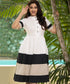 Three Panel Top Buttoned Linen Dress